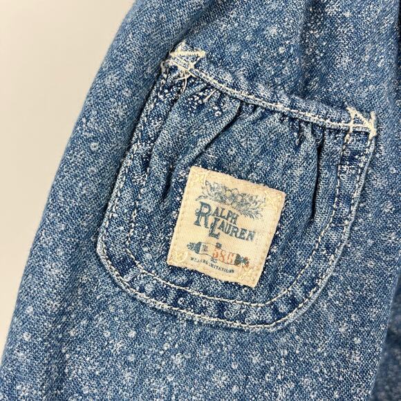 Ralph Lauren Floral Denim Jumper Dress 18 Months - Picture 3 of 8